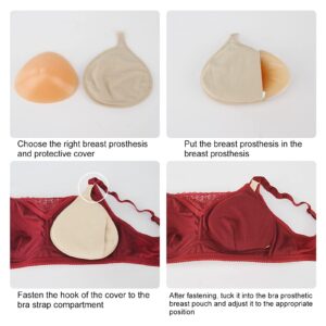 Bra Enhancer Inserts Sleeves, Breast Forms Protector Bag, Mastectomy Prosthesis Protective Cover, Silicone Breast Protective Pocket, Concave Bra Pads, Add 1-2 Cups (Left)