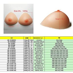 TC-GFR 1 Pair Triangle Silicone Mastectomy Breast Form Bra Insert Pads and Enhancement, Prosthetic Breast for Transgender,10X/3600g/1pair