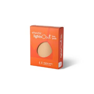 Handful Lights Out Thick Bra Pad Inserts for Sports Bras, Mastectomy Bras, and Swimsuit Tops, Beige, X-Large