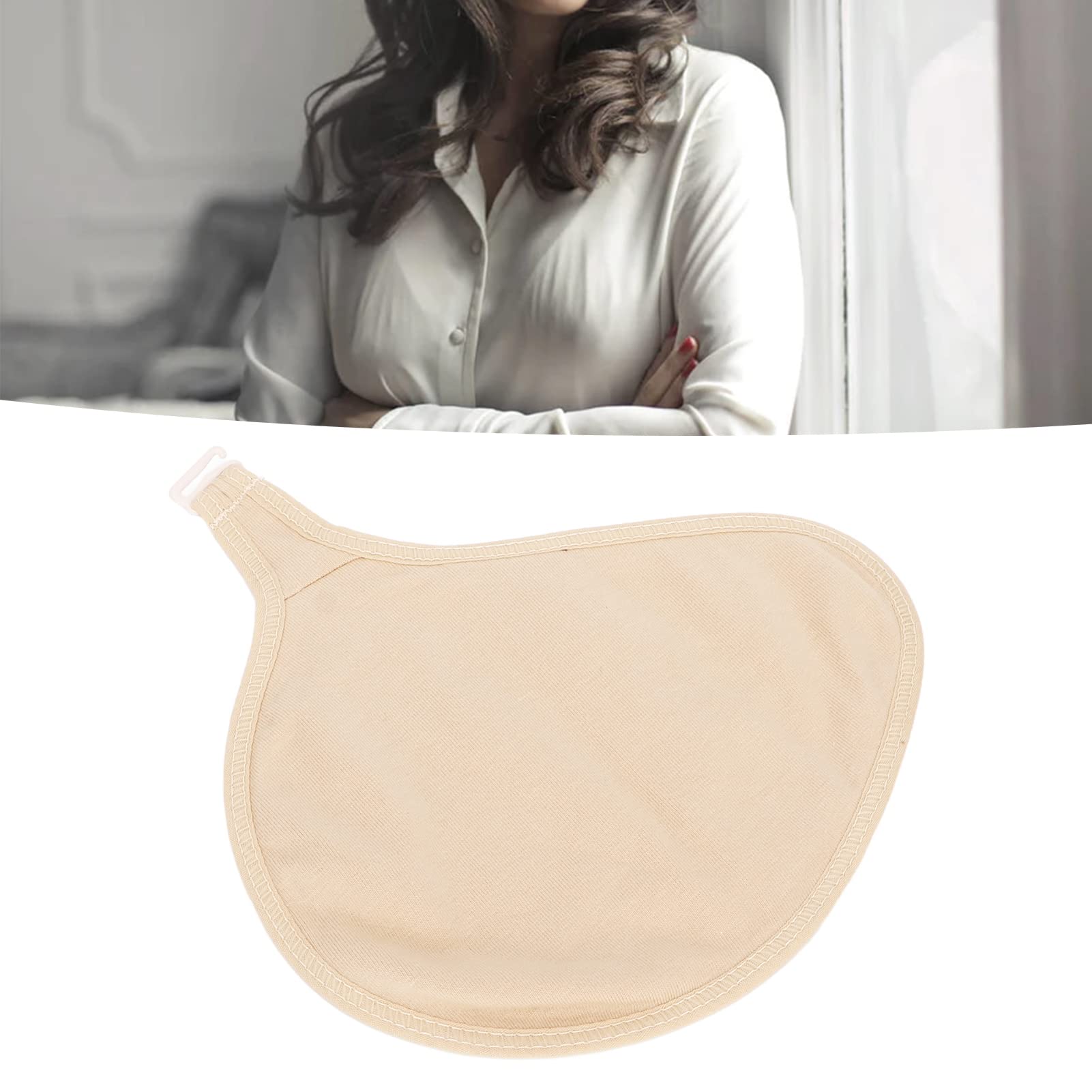Bra Pads Inserts, Mastectomy Prosthesis Cover Bag Sweatabsorbent Cotton Elastic Silicone Breast Forms Protective Cover Mastectomy Prosthesis Hook Design Bra Inserts Push Up (Left)