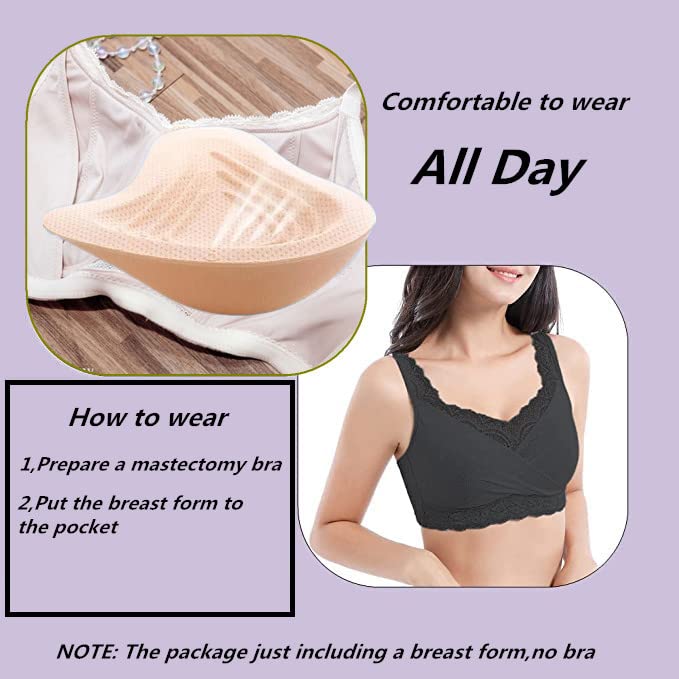 Sibrawom Cotton Mastectomy Breast Prosthesis Forms Spiral Light-weight for Breast Cancer Insert Pads Only One Piece