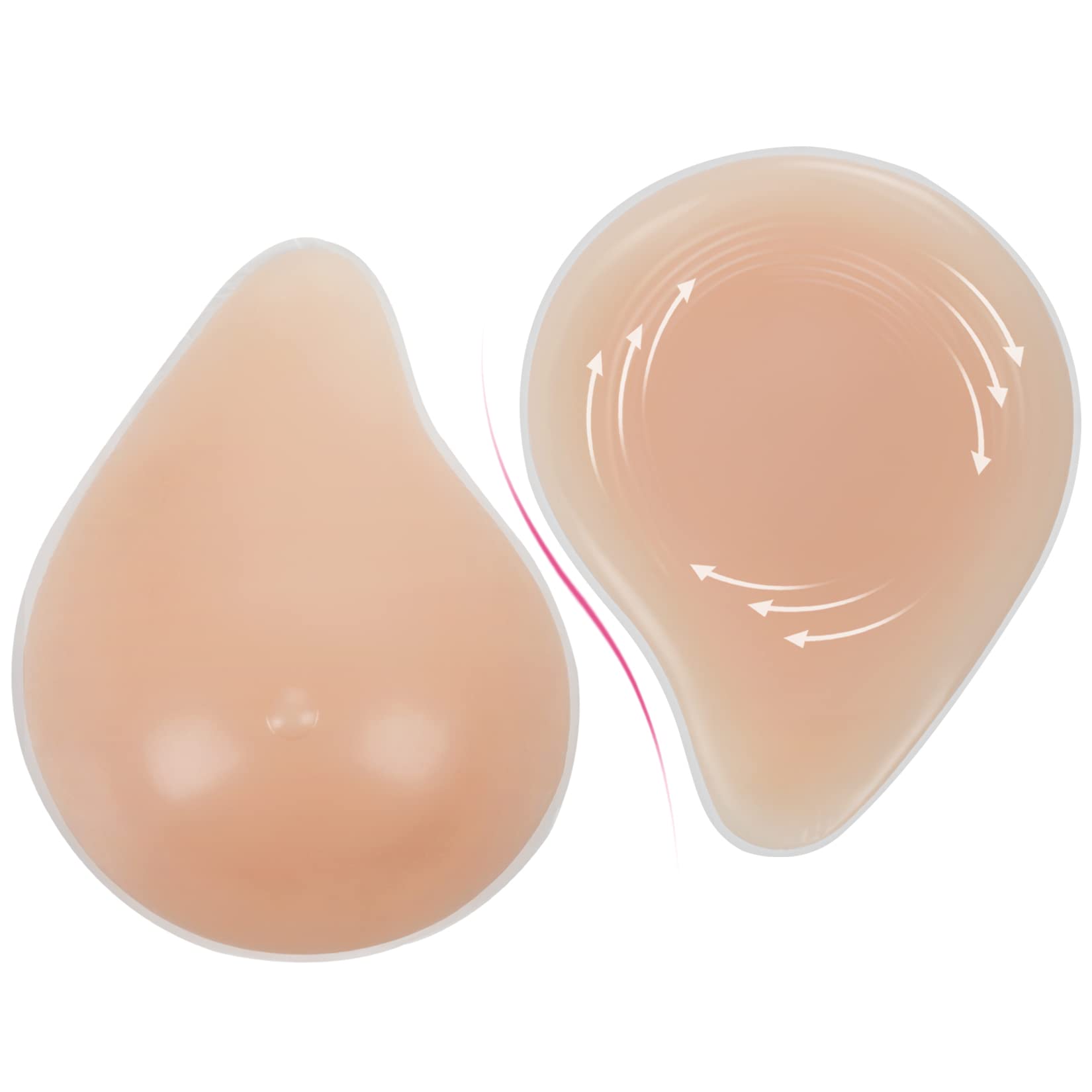 Vollence One Pair A Cup irregular Silicone Breast Forms Women Mastectomy Prosthesis Concave Bra Pad