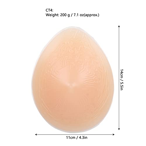 Silicone Breast Form, Mastectomy Prosthesis Self Adhesive Bra Enhancer Insert - Silicone, Round and Full Simulation Appearance, Good Elasticity and Softness (200g)