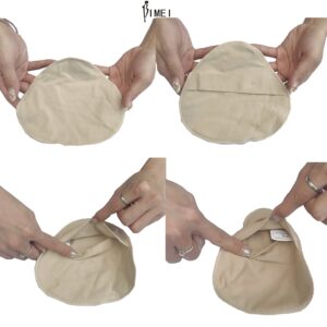 BIMEI 2 Pairs Cotton Protect Pocket For Mastectomy Silicone Breast Forms Cover Bags for Silicone Breast Forms (M, Begie 2 Pairs Triangular)