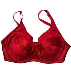 BMLen Silicone Breast Form Pocket Bra for Crossdressers Mastectomy(34,red