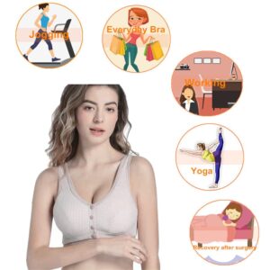 Sibrawom Mastectomy Bra with Pockets for Women Silicone Breast Prosthesis Everyday Bra Women