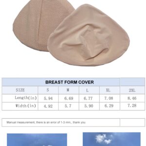 BIMEI A PAIR TRIANGLE SHAPE BREAST FORM COVER For Mastectomy Breast Forms (2XL)