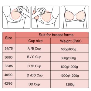 Vollence See Through Mastectomy Bra Silicone Breast Forms Pocket Bra Fake Prosthesis Crossdresser Black