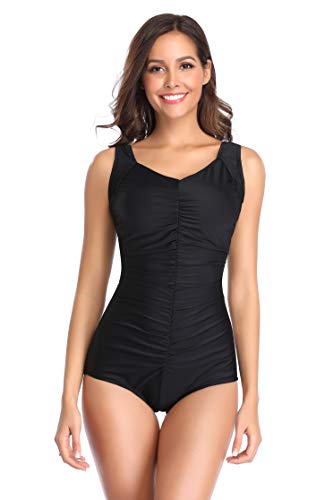 Pocketed Swimwear Mastectomy Swimsuit for Silicone Fake Breast Form Breast Cancer Woman Swimwear886 (as1, alpha, x_l, regular, regular, Black)