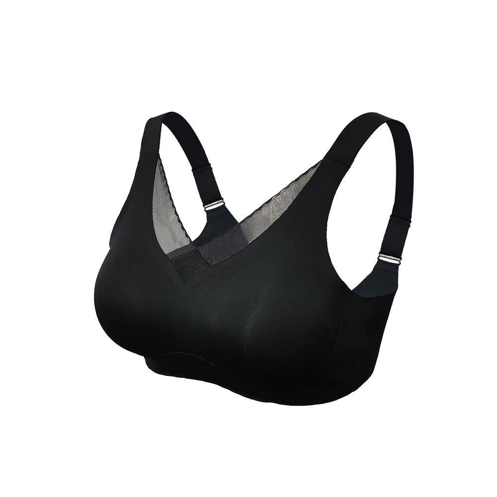 Sendyou SY17 Pockets Bra with Big Open for Mastectomy Prosthesis Inserts Breast Forms Bra Pads Artificial Boobs Black