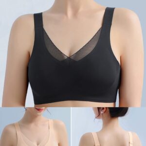 Sendyou SY17 Pockets Bra with Big Open for Mastectomy Prosthesis Inserts Breast Forms Bra Pads Artificial Boobs Black