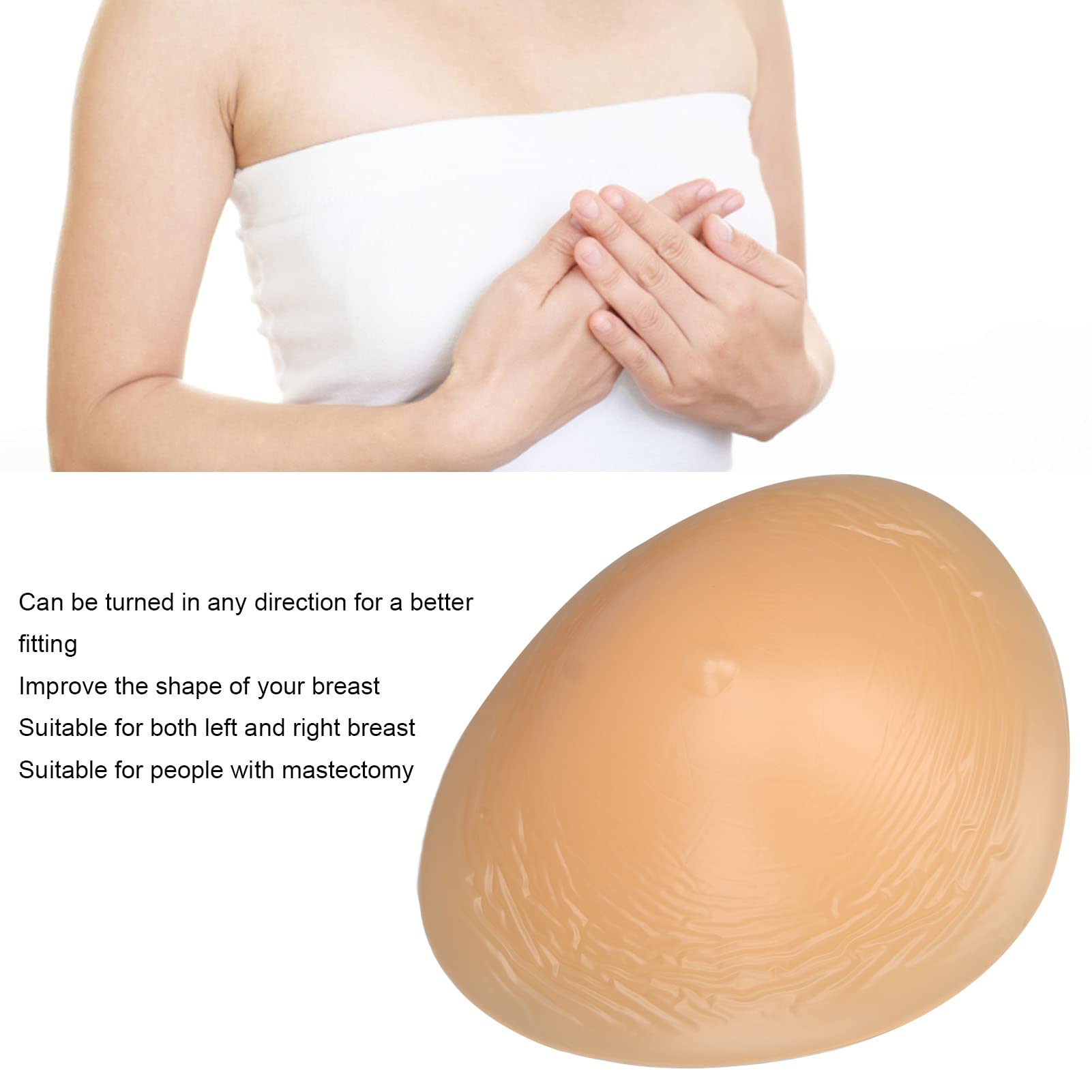 Bra Pad Inserts, Silicone Breast Forms Triangle Concave Mastectomy Prosthesis Bra Enhancer Inserts, Prosthetic Breast, Breathable Prosthetic Breast Inserts (Model 3)