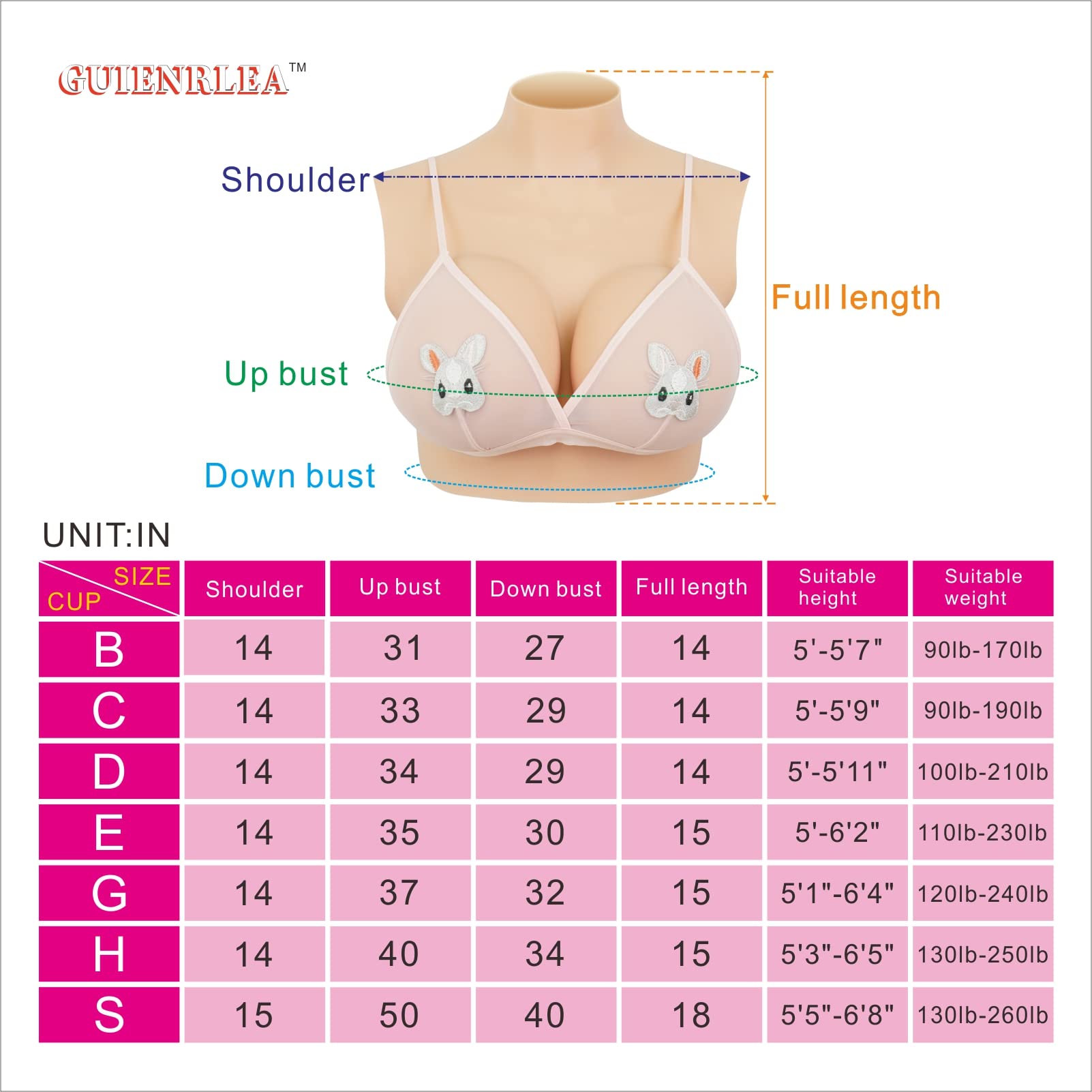 GUIENRLEA Fake boobs False breasts Breast plates Silicone breasts B-S cup For Cosplay Drag Queen Crossdressers