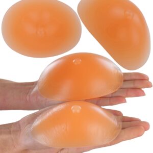 ToBeInStyle Women's Silicone Filled Pads - Round Breast Enhancer Inserts W/Nude Nipples - X-Large