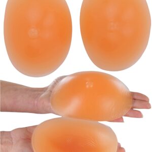 ToBeInStyle Women's Silicone Filled Pads - Round Breast Enhancer Inserts W/Nude Nipples - X-Large