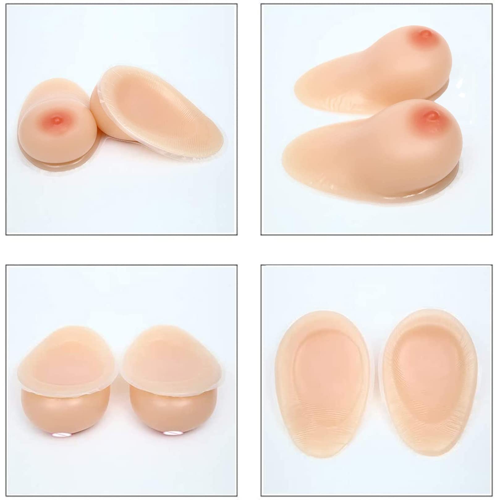 LORGL Self Adhesive Silicone Breast Forms Prosthetic Breast for Transgender Mastectomy Fake Breasts for Woman Chest Improvemen