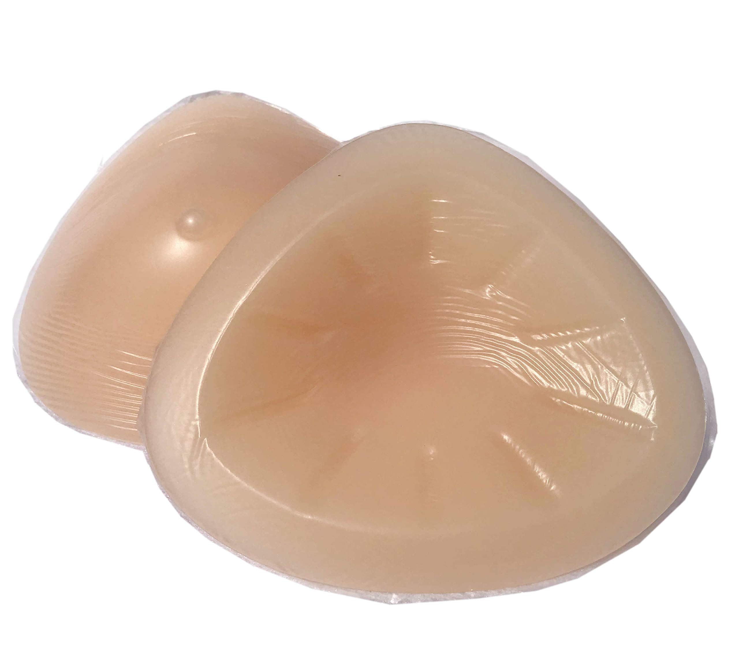 Silicone Breast Form Woman Mastectomy Prosthesis Bra Enhancer Inserts 1 Pair (1000g/Pair (D Cup)) Beige