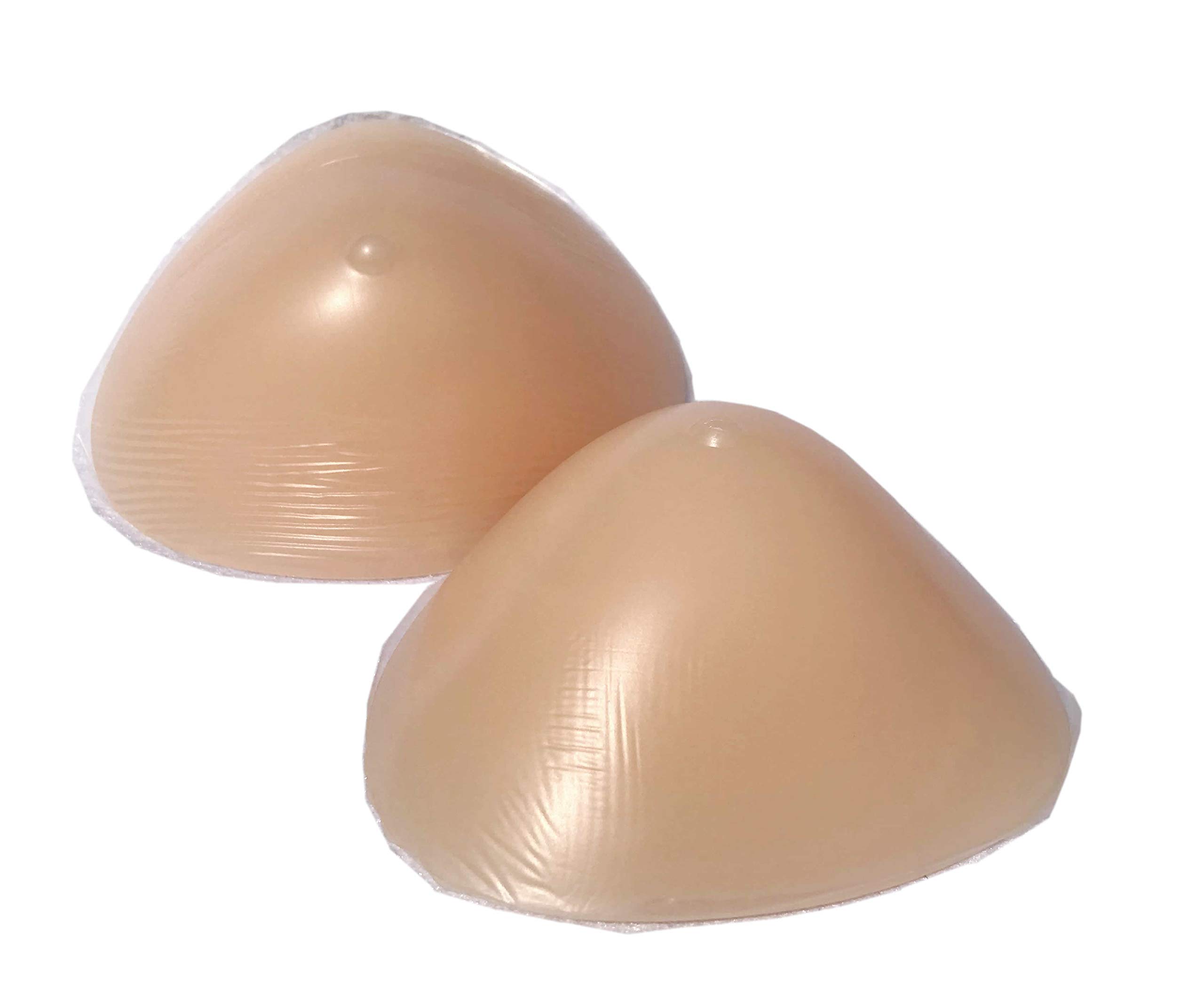 Silicone Breast Form Woman Mastectomy Prosthesis Bra Enhancer Inserts 1 Pair (1000g/Pair (D Cup)) Beige