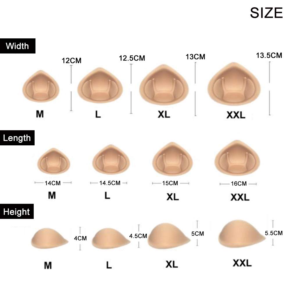 KAHIOE 1 Pair Inserts Push Up Bra Pads Enhancer Cotton Breast Forms Mastectomy Prosthesis Bra Fake Boobs
