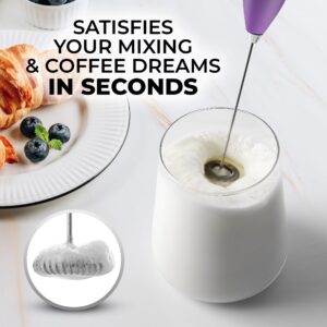 Zulay Powerful Milk Frother Handheld Foam Maker for Lattes - Whisk Drink Mixer for Coffee, Mini Foamer for Cappuccino, Frappe, Matcha, Hot Chocolate by Milk Boss (Galaxy)