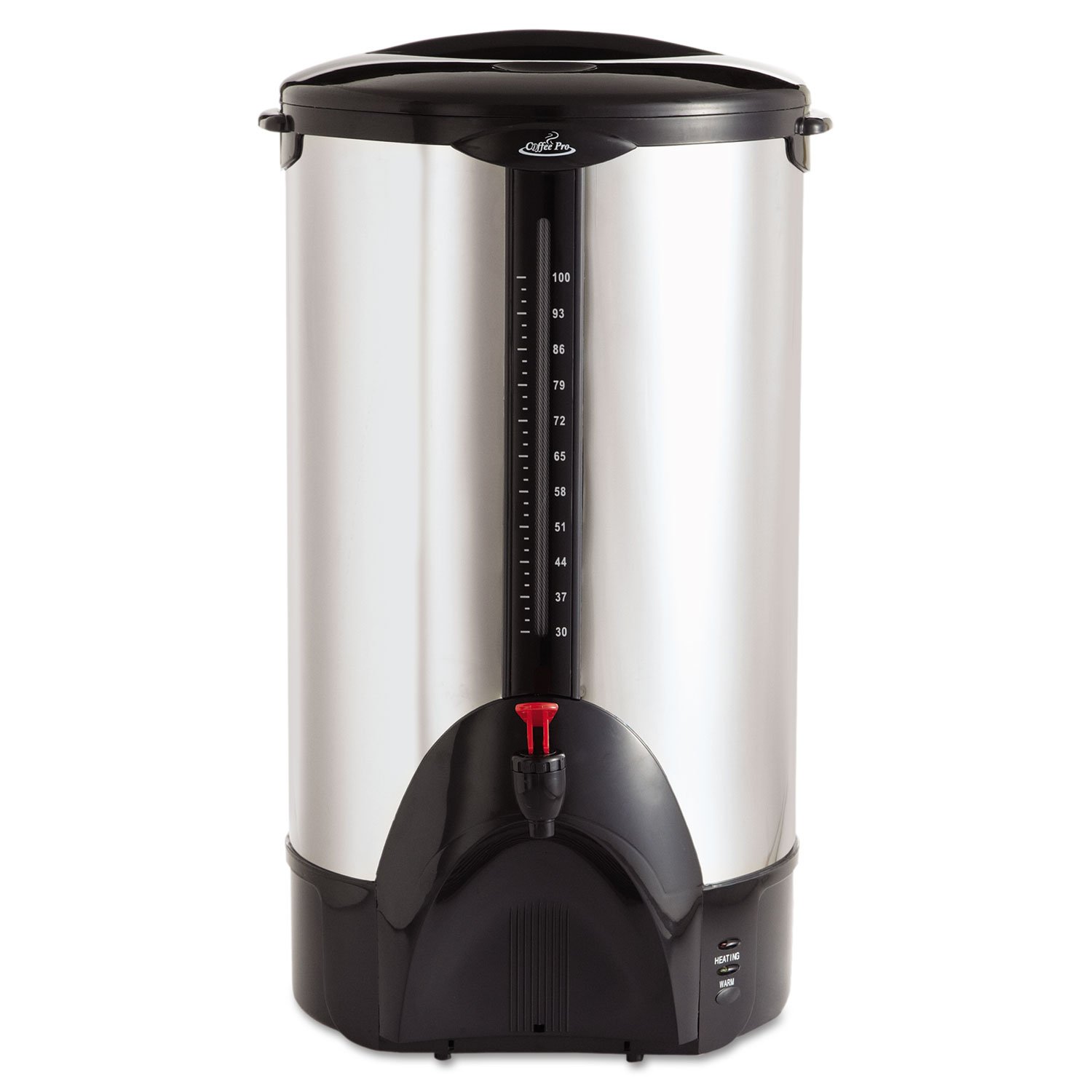 CoffeePro CP100 100-Cup Percolating Urn with Carry handles, Double Wall Insulation, Stainless Steel