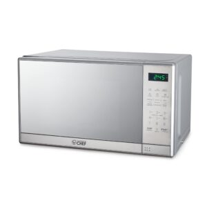 commercial chef 0.7 cu ft microwave with 10 power levels, 700w microwave with digital display, countertop microwave with child safety door lock, programmable with push button, stainless steel