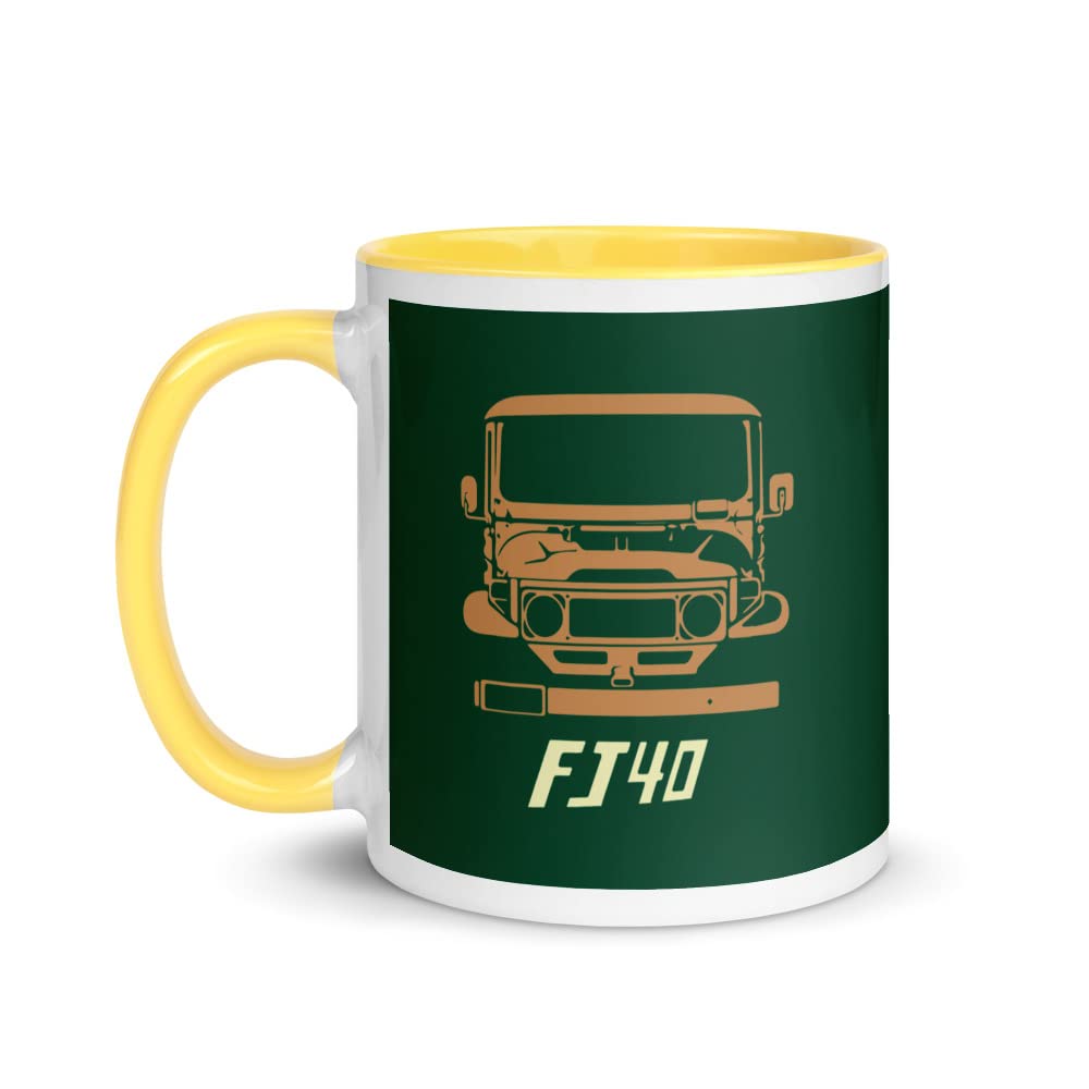 Land Cruiser FJ40 Front Retro Truck Nostalgia Mug with Color Inside