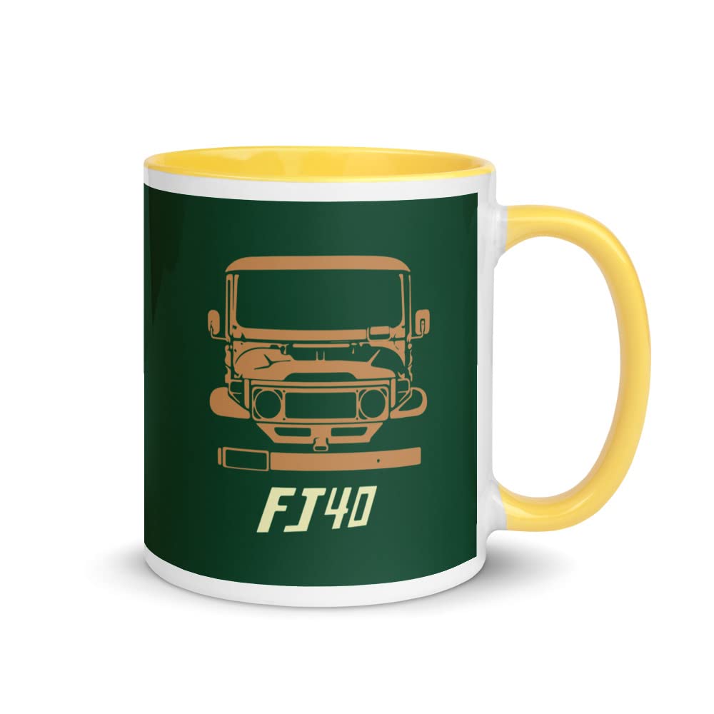 Land Cruiser FJ40 Front Retro Truck Nostalgia Mug with Color Inside