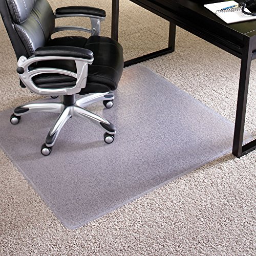 Chair Mat for Carpet- Medium Pile, 45" x 53" Rectangle, Clear Vinyl Beveled Edge