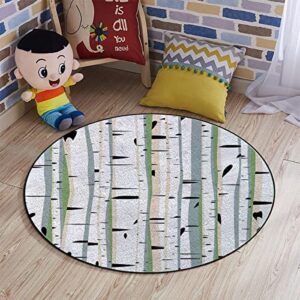 round mat office chair mat hardwood floor mat round chair cushion for office and home decoration chair cushion forest dense tree formation green grey,diameter 60 in