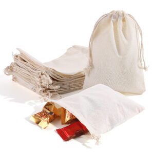 auciwlk 50 pieces muslin bags cotton drawstring bags sachet bag for home supplies fabric bags…