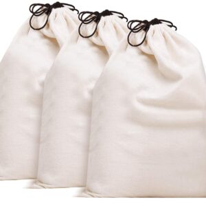 MISSLO Cotton Breathable Dust-proof Drawstring Storage Pouch Bag (Pack 3 L)