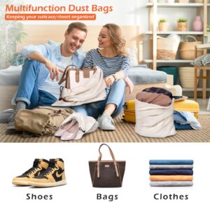 MISSLO Cotton Breathable Dust-proof Drawstring Storage Pouch Bag (Pack 3 L)