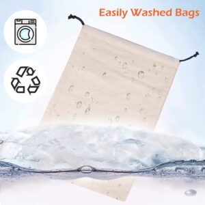 MISSLO Cotton Breathable Dust-proof Drawstring Storage Pouch Bag (Pack 3 L)