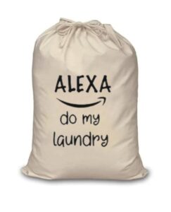 mayatra's organic alexa do my laundry cotton laundry bag for clothes - travel organizer - eco-friendly 100% pure cotton drawstring bag - large size (pack of 1)