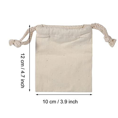 Diyeeni Laundry Bags,Household Plain Cotton Storage, EcoFriendly Cotton Stuff Bag with Drawstring for Travel Home Use,Large Capacity,Protects Hampers from Odor (10 * 12cm)