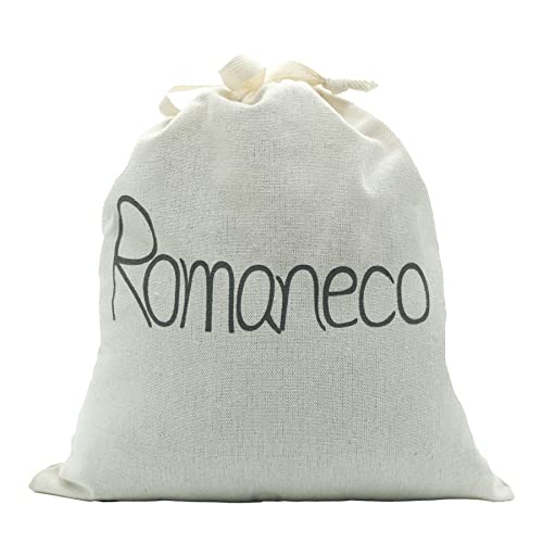 Romaneco Reusable Cotton and Hemp Drawstring Cloth Bag for for Wrapping Gifts, Birthday, Wedding, Graduation Party or Trip (9.84 x 9.84 Inches)