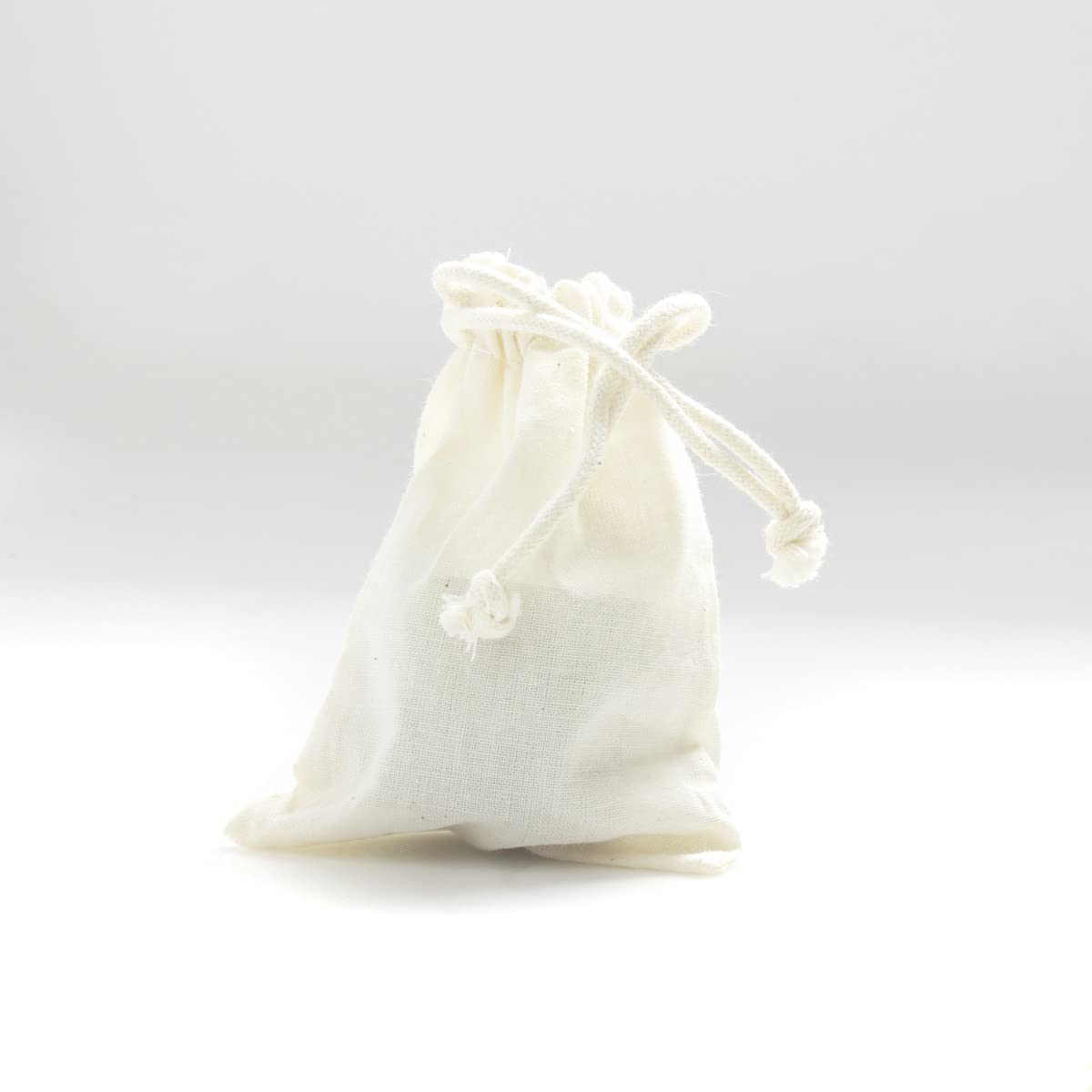 Knitial 3"x4" Natural Cotton Muslin Drawstring Bags Multipurpose 25 Bag Pack