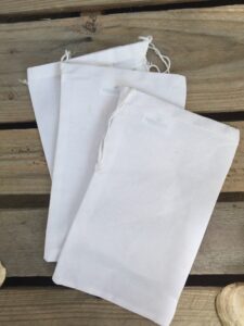 reusable eco friendly cotton single drawstring muslin bags 3"x5" natural color- 50 count pack