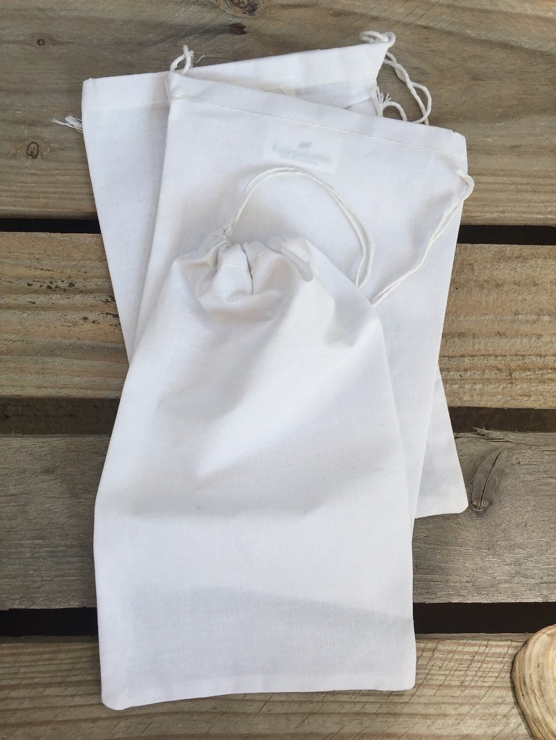 REUSABLE ECO FRIENDLY COTTON SINGLE DRAWSTRING MUSLIN BAGS 3"x5" NATURAL COLOR- 50 count pack