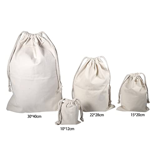 Cotton Drawstring Bags,Cotton Stuff Bag,White Cotton Bags with Drawstring,Reusable Produce Bags Cotton,Drawstring Storage Bag,Cotton Laundry Sack,Cloth Bags for Party Home Supplies Storage(10x12cm)