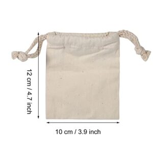 Cotton Drawstring Bags,Cotton Stuff Bag,White Cotton Bags with Drawstring,Reusable Produce Bags Cotton,Drawstring Storage Bag,Cotton Laundry Sack,Cloth Bags for Party Home Supplies Storage(10x12cm)