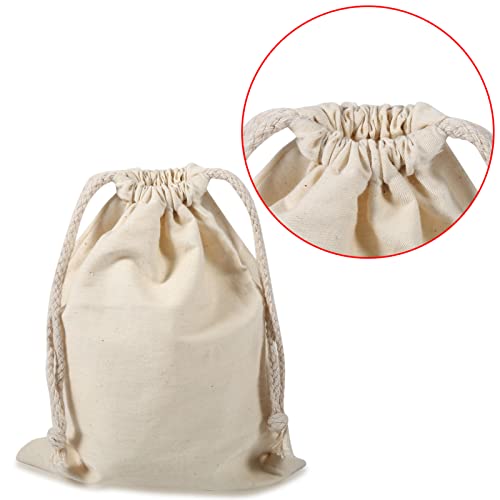 Cotton Drawstring Bags,Cotton Stuff Bag,White Cotton Bags with Drawstring,Reusable Produce Bags Cotton,Drawstring Storage Bag,Cotton Laundry Sack,Cloth Bags for Party Home Supplies Storage(10x12cm)