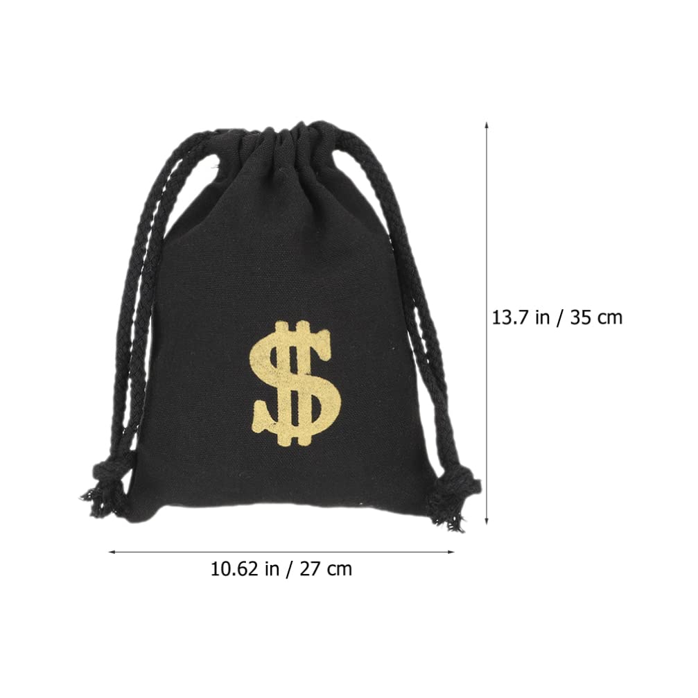 Zerodeko 4pcs Bag Money Bag Money Treat Bag Sign Carrying Sack Festival Cosplay Supplies Gift Bag Pirate Party Supplies Toy Storage Bag Cotton Drawstring Canvas Bag Women's