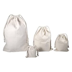 Cotton Drawstring Bags, 11.8 x 15.7 inch Natural Cotton Bags Large Laundry Bag Household Reusable Canvas Storage Bag Travel Stuff Jewelry Pouch