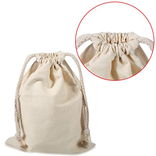 Cotton Drawstring Bags, 11.8 x 15.7 inch Natural Cotton Bags Large Laundry Bag Household Reusable Canvas Storage Bag Travel Stuff Jewelry Pouch