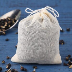 Cotton Pouch Drawstring Bags Sachet Bag Storage Bag Portable Tea Filter Muslin Bag Food Packing Bags Gifts Pouch Home Supplies(8x10cm-10pcs)