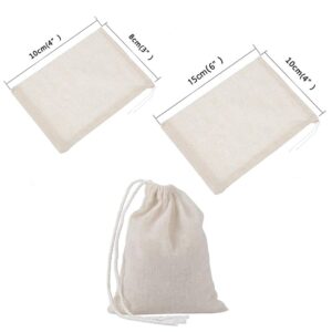 Cotton Pouch Drawstring Bags Sachet Bag Storage Bag Portable Tea Filter Muslin Bag Food Packing Bags Gifts Pouch Home Supplies(8x10cm-10pcs)