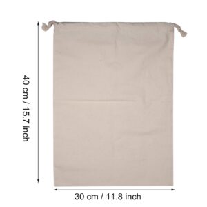 ZPSHYD Cotton Drawstring Bags, Reusable Muslin Bag Natural Color Household Plain Cotton Drawstring Storage Laundry Sack Stuff Bag for Travel Home Use(30 * 40cm)