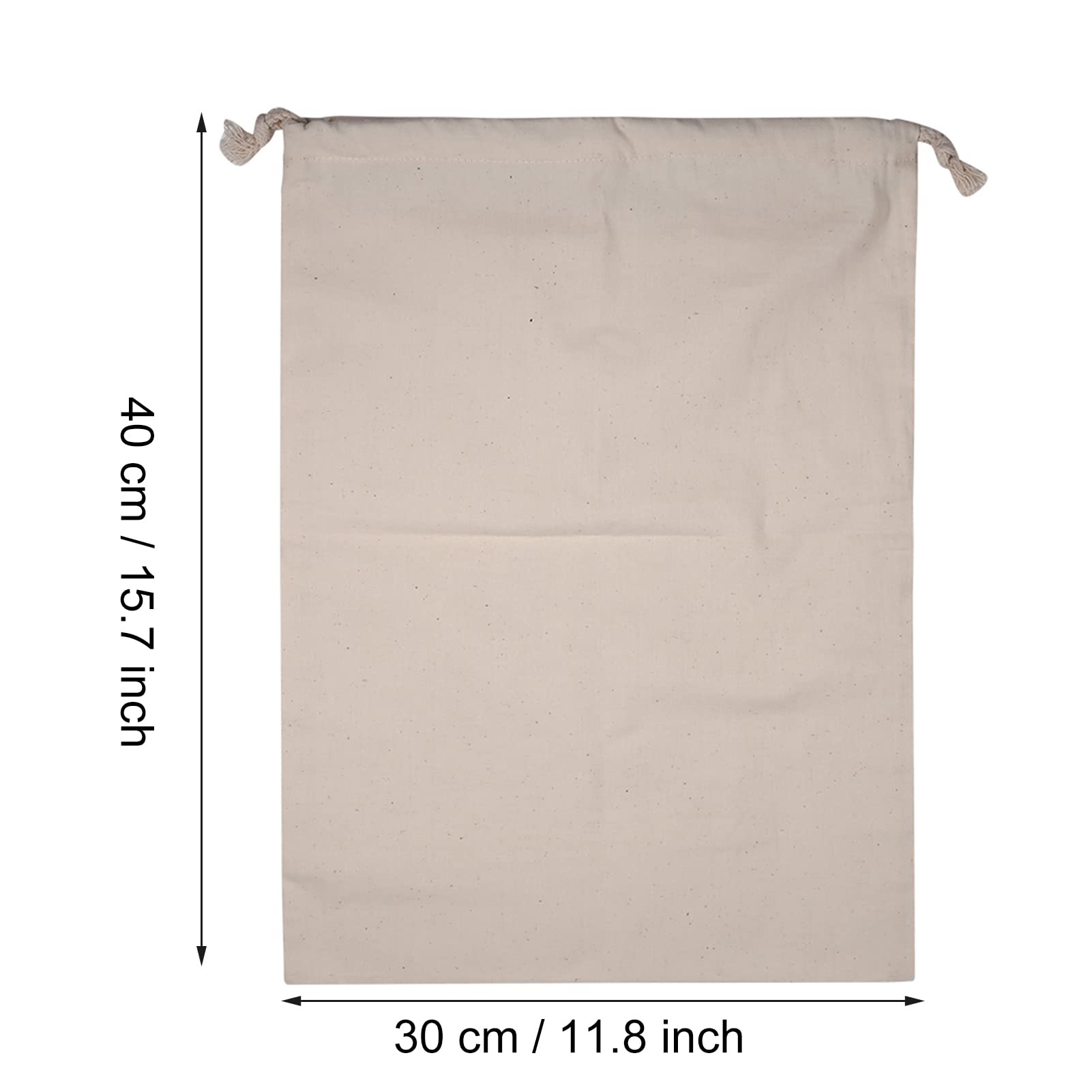 ZPSHYD Cotton Drawstring Bags, Reusable Muslin Bag Natural Color Household Plain Cotton Drawstring Storage Laundry Sack Stuff Bag for Travel Home Use(30 * 40cm)